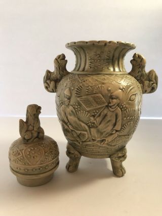 Vintage Chinese Foo Dog Footed Urn