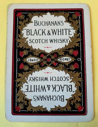 Playing Swap Cards = 1 Single Vintage Black & White Whisky Buchanan’s