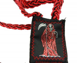 Santa Muerte Escapulario De Hilo - Knotted Grim Reaper Angel Of Death Scapular