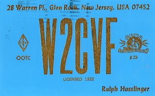 W2cvf Qsl Card - - Glen Rock,  Jersey - - 1973