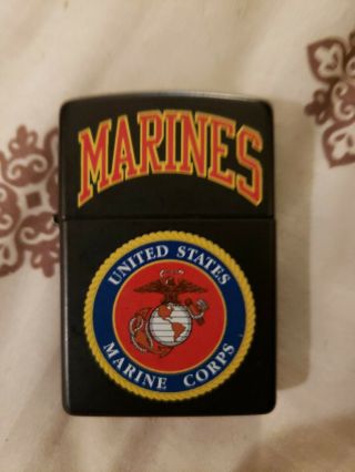 Zippo Lighter Black United States Marine Corps
