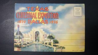 Vintage 1936 Texas Centennial Exposition - Dallas Postcard Photo Foldout Booklet