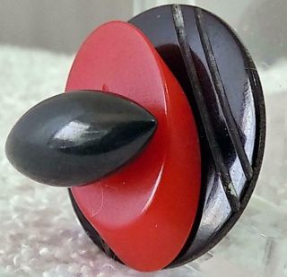 Vintage Bakelite Button Stack Cookie 3 Buttons Stacked 1 - 1/8 " Dia.  Unique