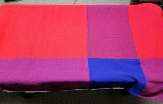 Virgin Atlantic Airline Blanket Multi Color Red Blue Travel Throw 54 By 38