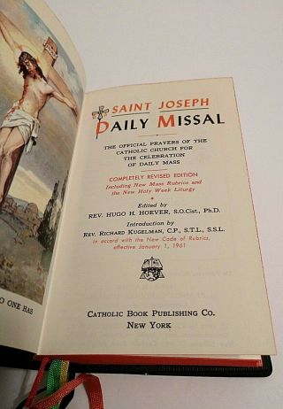 Saint Joseph Daily Missal 1961 revised edition protective cover inserts 3