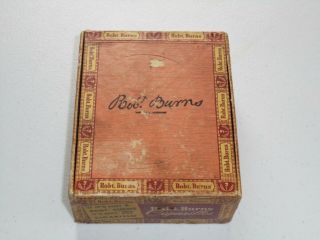 Vintage Robt.  Robert Burns Cigarillos Cardboard Cigar Box Collectible