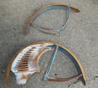 Vintage Wards Hawthorn Bicycle Fenders With Very Rare Skirt Guards