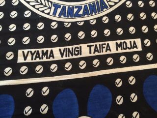 X - Large Antique Historical Collectable African Kanga Textile Cloth from Tanzania 4