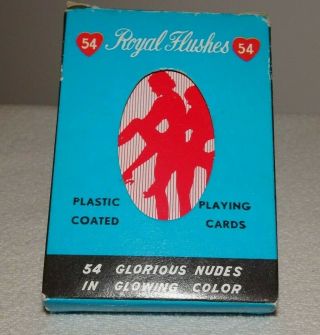 Vintage Royal Flushes 54 Glorious Nude Risque Playing Cards In Color 1960 1970
