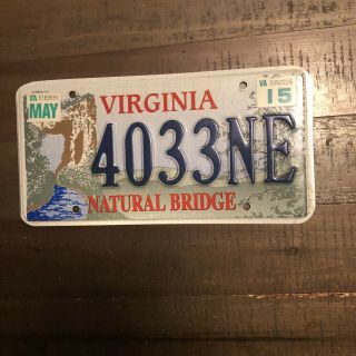 Virginia Natural Bridge License Plate