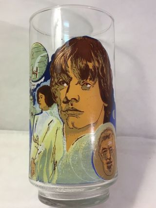 Vintage 1977 Burger King Coca - Cola Star Wars Drinking Glass Luke Skywalker Leia