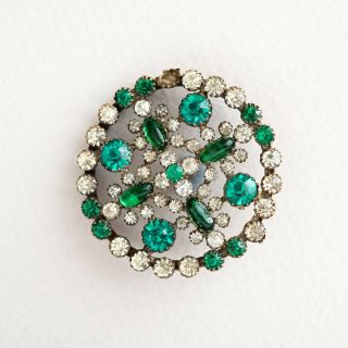 Antique Georgian Emerald & White Paste Button