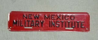 Mexico Military Institute Vintage License Plate Topper