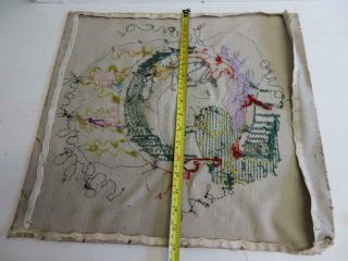 really old needle work embroidery bull fighting 3