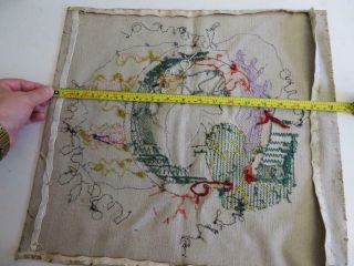 really old needle work embroidery bull fighting 4