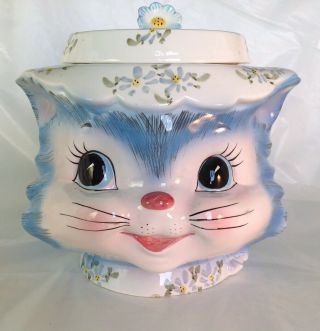 Esd Lefton Japan Miss Prissy Cat Pussy Kat Cookie Jar Biscuit Barrel