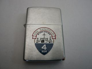 Rare Vintage Zippo Lighter Enamel Crest Uss Savannah We Serve With Pride1978
