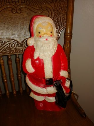 Vintage 1968 Empire Lighted Santa Blow Mold 13 Inch And Great