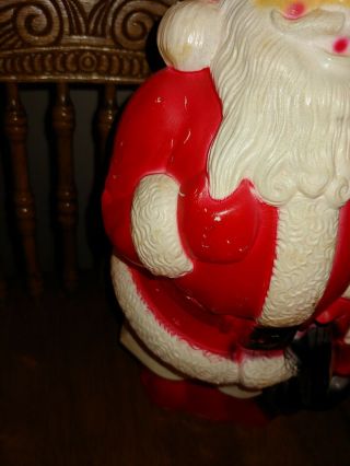 Vintage 1968 Empire Lighted Santa Blow Mold 13 Inch and Great 3