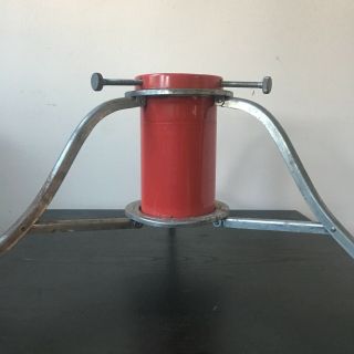 Vtg Mid Century Red,  Silver Large Christmas Tree Stand