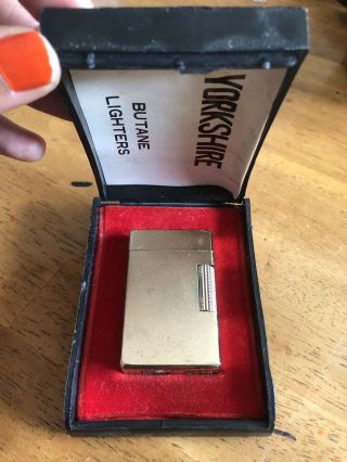 Vintage Yorkshire Butane Gas Cigarette Lighter With Box