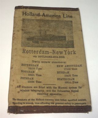 Rare Antique Holland America Line Steamer Transportation Advertising Wallet Ny