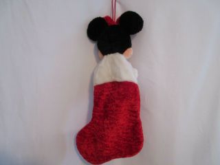 Minnie Christmas Stocking Plush Stuffed Head Santa Hat 23 