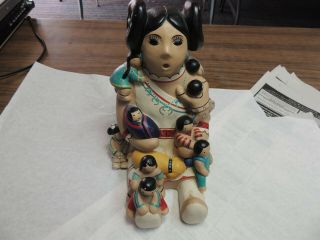 Vintage Native American Lady - Story Teller Figurine - Signed -