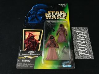 Vtg Star Wars Power Of The Force Jawas Pistols Toy Figure Kenner Rare Set