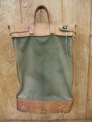 Vintage Canvas And Leather Railroad Mail Bag