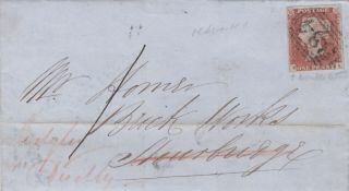 1849 Qv Dudley West Midlands Cover With A 4 Margin 1d Penny Red Stamp