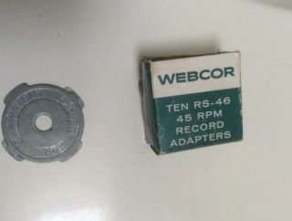 Vintage Box 10 Webcor Chicago Metal 45 Rpm Record Insert Adapters Rs - 46 (7)