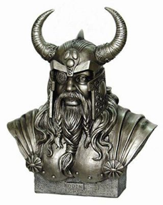 King Odin Norse God Statue Viking Mythology 11 " Inch Bust Resin Cold Cast