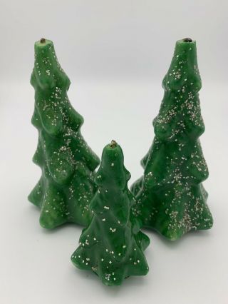3 Vintage Gurley Novelty Co Christmas Pine Tree Candles 1950,  Buffalo,  Ny Usa