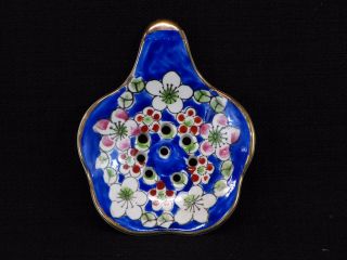 Vintage Hand Painted Floral Japanese Porcelain Tea Strainer