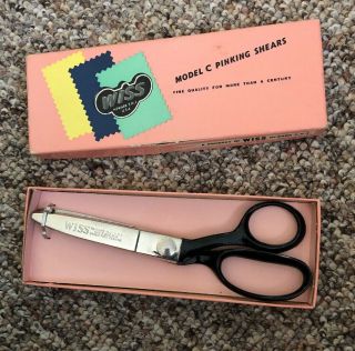 Vintage Wiss Pinking Shears Scissors - Model C - 7 Box C.  1952 - 1955