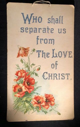 Watchtower - Related Vintage Motto Card " Who Shall Separate Us From.  " England