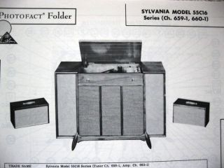 Sylvania 55c16 Series Phonograph Radio Photofact
