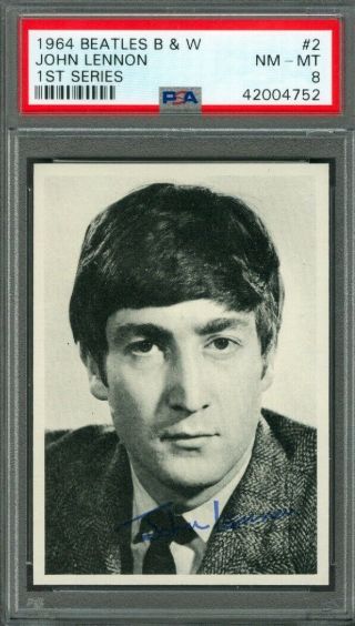 1964 Topps Beatles (black & White) 2 John Lennon Psa 8 (nearmint -)