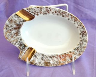 Hand Painted China Ashtray 7 " With Gold Trim - Dated And Signed 6 - 26 - 70