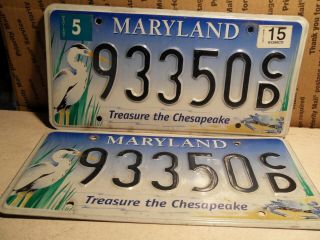2 Maryland Treasure The Chesapeake License Plates Heron Crab Wildlife 93350 Cd
