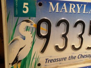 2 Maryland TREASURE THE CHESAPEAKE License Plates HERON CRAB WILDLIFE 93350 CD 4