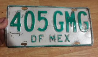 Rare Vintage 1990´s Mexico City Car License Plate Mexican Deco Restaurant