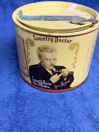 Vintage Country Doctor Pipe Tobacco Mixture Large Tin Phillip Morris Jean