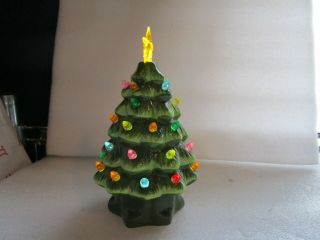 Ceramic Christmas Tree Mr.  Christmas Green 6 - 1/2” Battery Operated Great 5