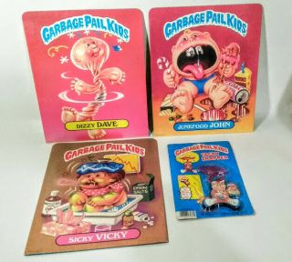 Vintage Garbage Pail Kids Gpk 3x Folders,  Tacky Snapper Blasted Billy 1980 