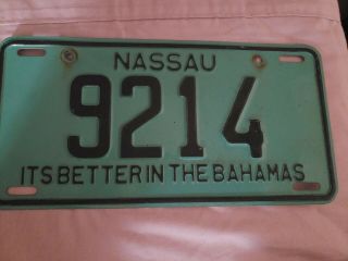 NASSAU BAHAMAS License Plate Tag 1977 :The only year with slogan 3