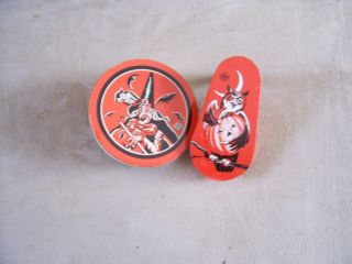 Two Vintage Halloween Noise Makers,  Metal Toy Mfg.  Co.