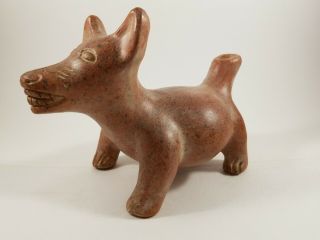 Pre - Columbian Style Red Clay Pottery Colima Dog Aztec Xolo Xoloitzcuintle