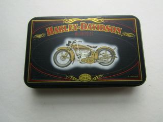 Collectible Harley Davidson Tin Box With Playing Cards 2 Decks